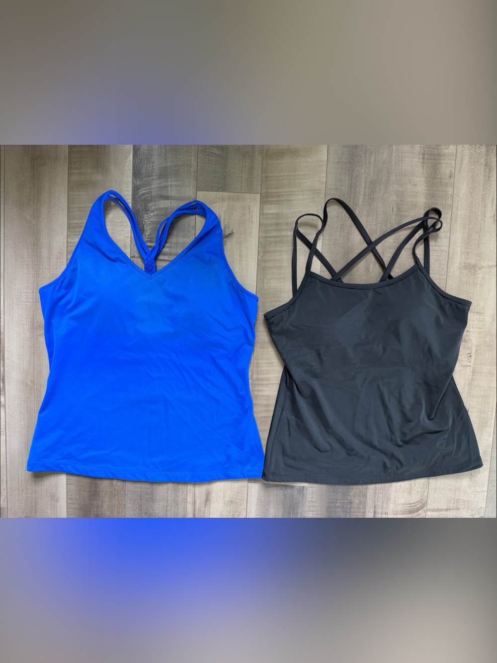 Set of Two Kiava Women’s tankini swim tops - Royal Blue & Black